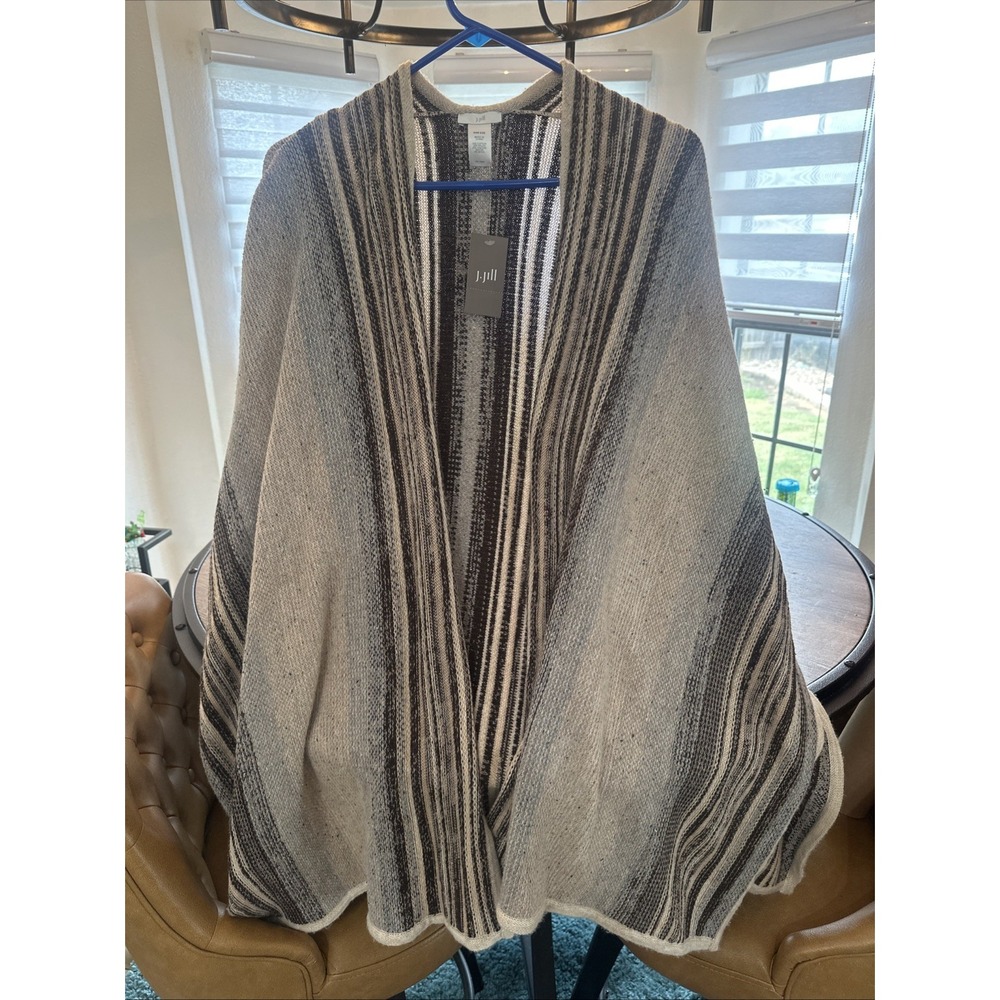 J.Jill - NEW Very Pretty and Cozy Textured-Stripes Ruana - NWT